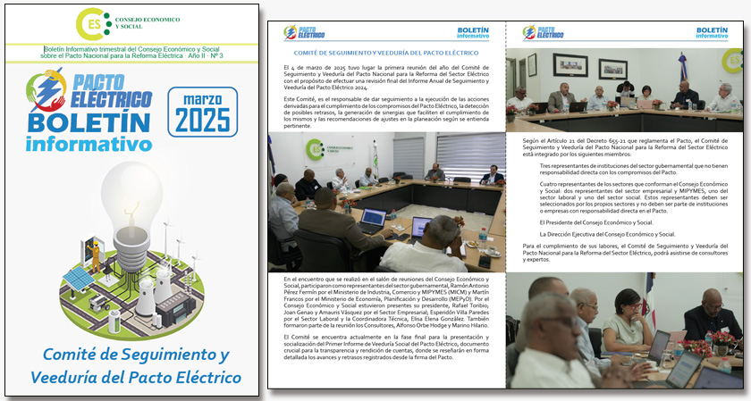 Boletín Informativo Nº 3 del Pacto Eléctrico
