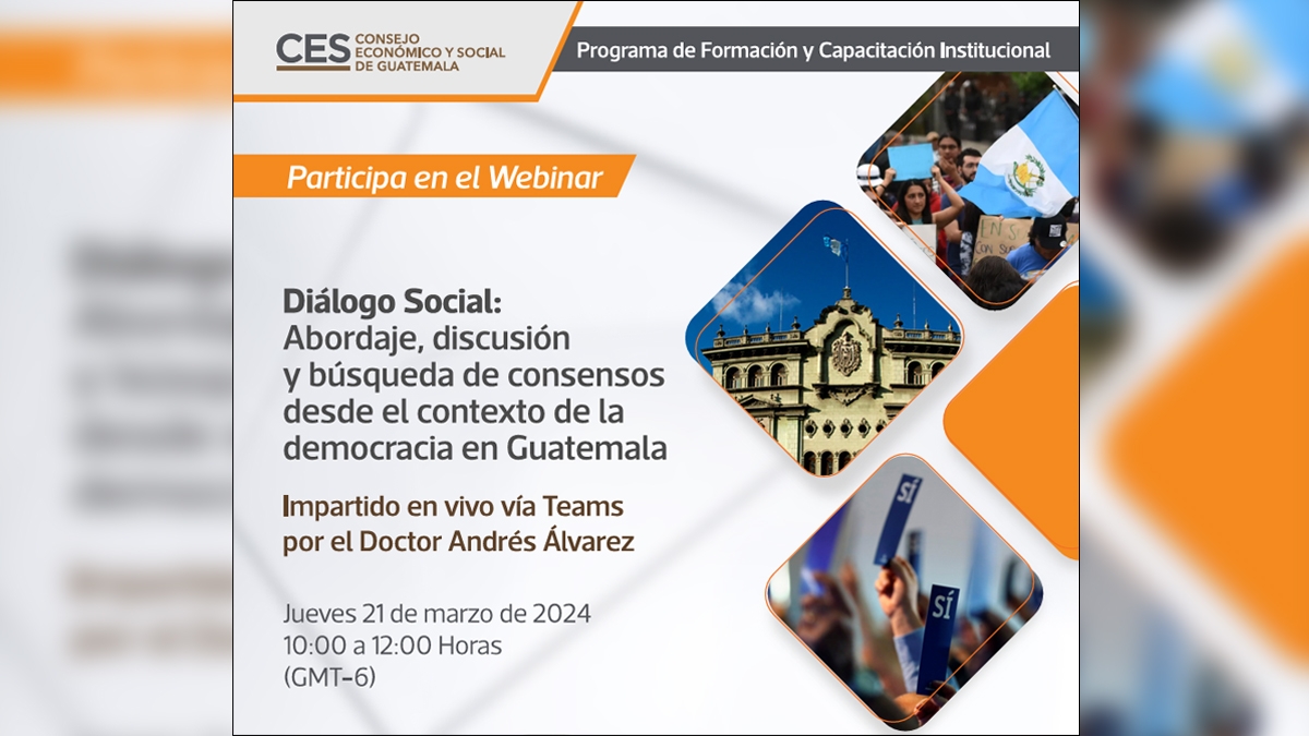 CES de Guatemala comparte seminario web sobre “Diálogo Democrático”