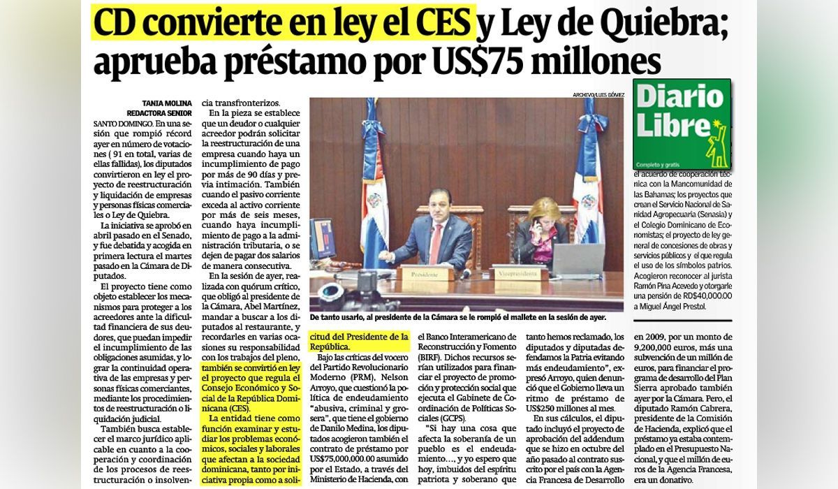 Cámara de Diputados aprueba Ley que regula el Consejo Económico y Social